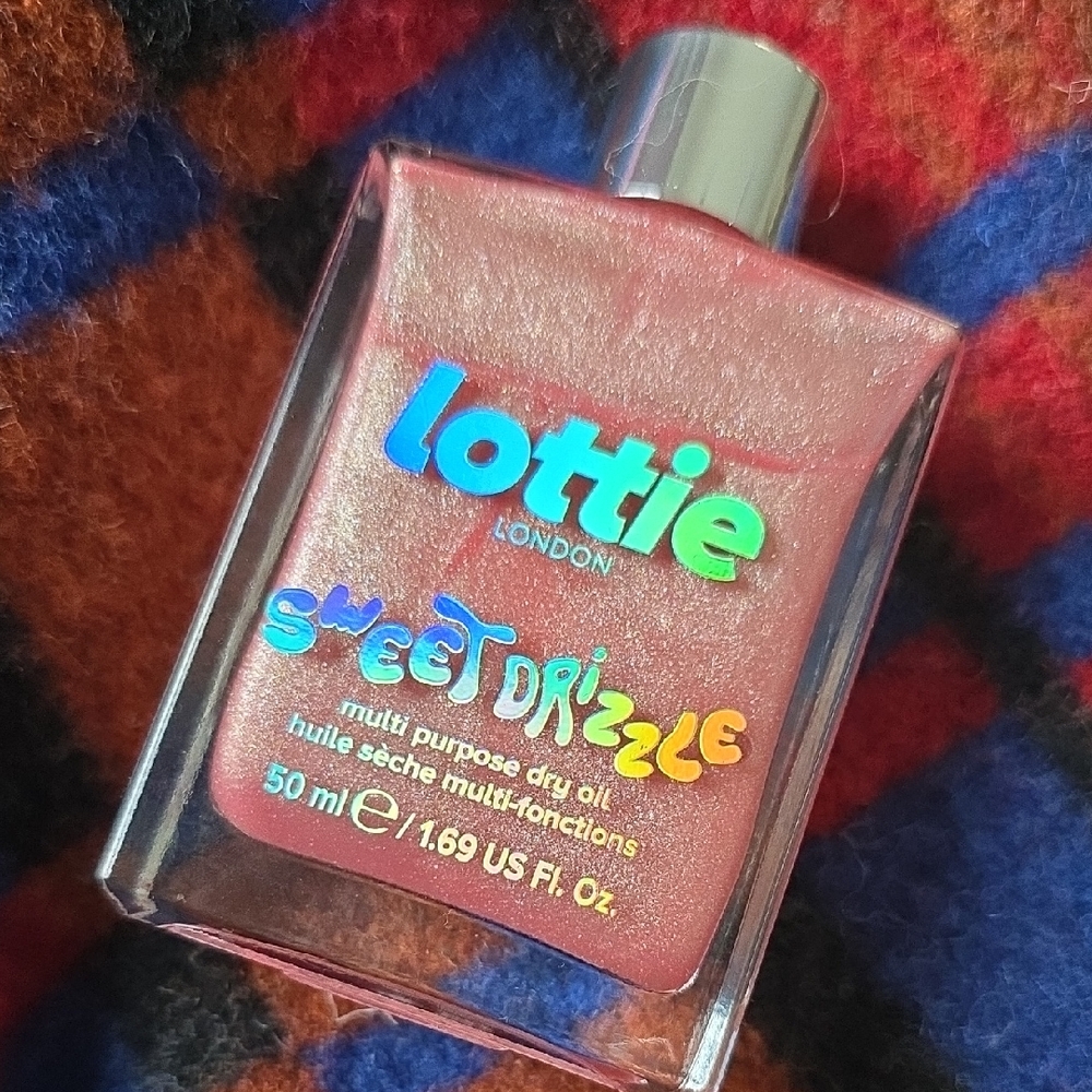 Lottie London Sweet Drizzle Pink Shimmer Face Body Dry Oil Glass Bottle NEW